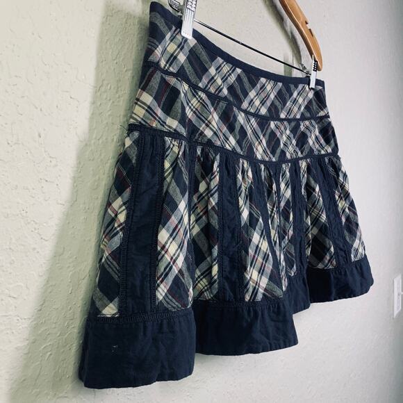 AMERICAN EAGLE OUTFITTERS Skirt 10 Mini Plaid Side Zip Academia Preppy Gilmore - Picture 5 of 11